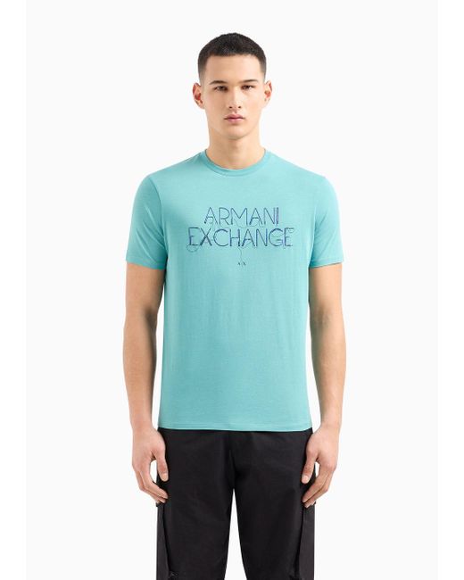 Armani Exchange Regular Fit T-shirts in Blue für Herren