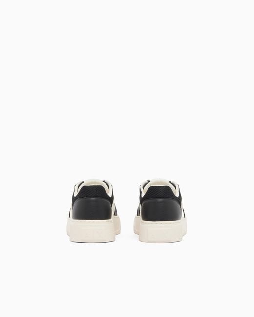 ARMANI EXCHANGE White Technical Fabric Sneakers for men