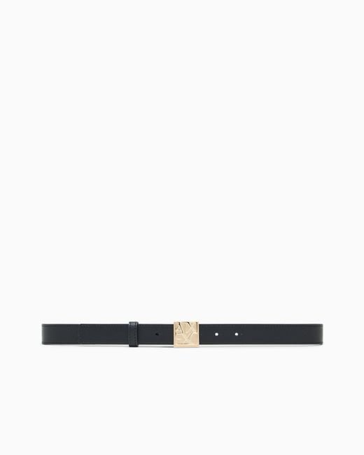 ARMANI EXCHANGE White Plate Belt Regular Fit With Plate Buckle