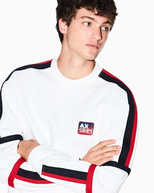 ARMANI EXCHANGE Red Sweatshirt With Contrasting Bands for men
