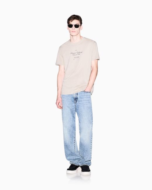ARMANI EXCHANGE White Regular-Fit Cotton Jersey T-Shirt for men