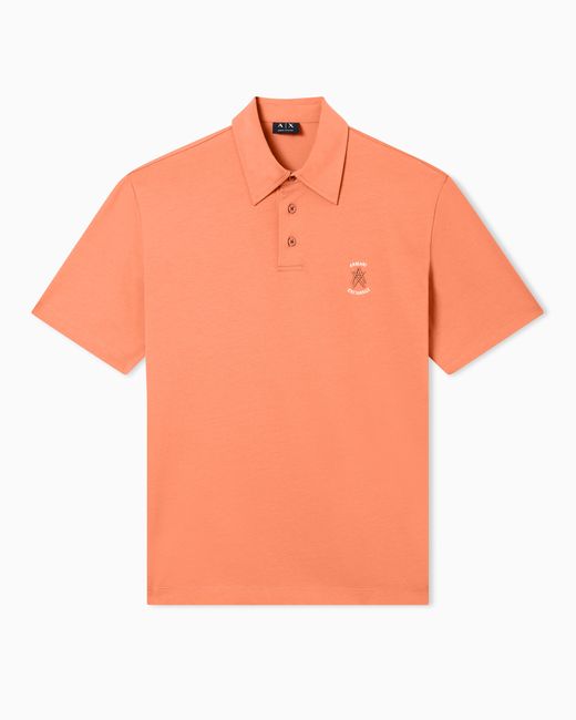 ARMANI EXCHANGE Orange Cotton Polo Shirt for men