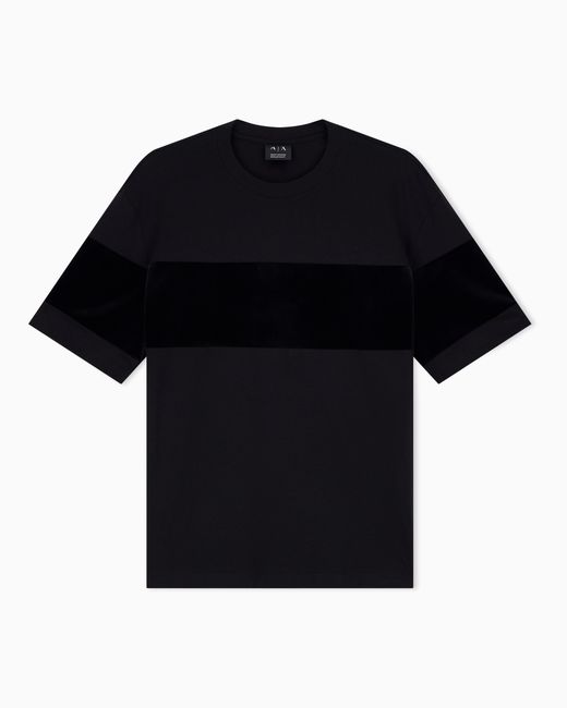 ARMANI EXCHANGE Black Regular T-Shirt Cotton Jersey for men