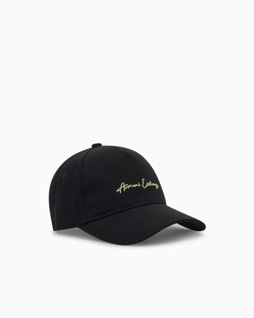 ARMANI EXCHANGE Black Six-Panel Baseball Cap