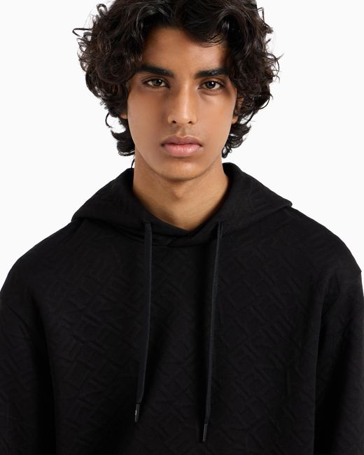 Felpa Basic Con Cappuccio di ARMANI EXCHANGE in Black da Uomo