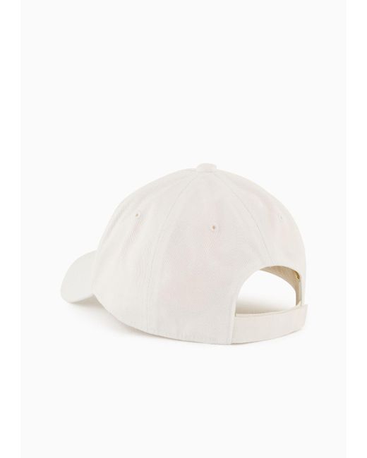 Armani Exchange White Hat With Visor With Maxi Logo for men
