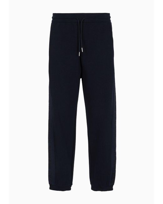 Armani Exchange Blue Jogger Trousers With Logo Tape for men