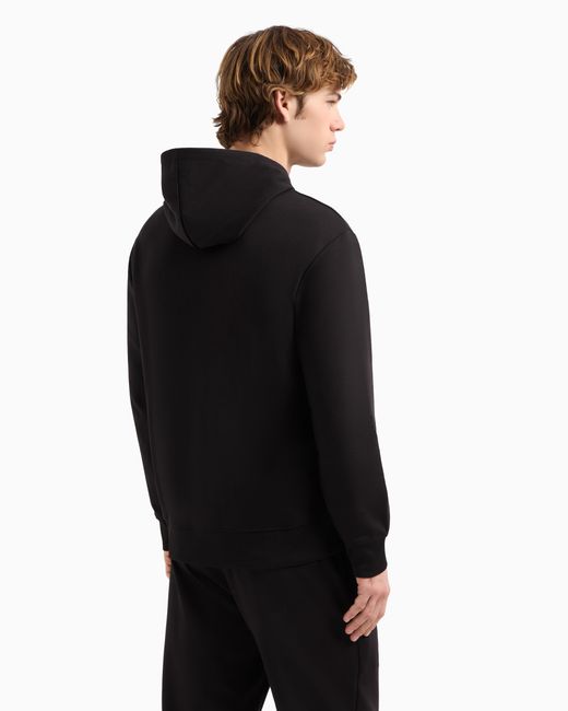 ARMANI EXCHANGE Black Hoodie With Blurred Logo Effect for men