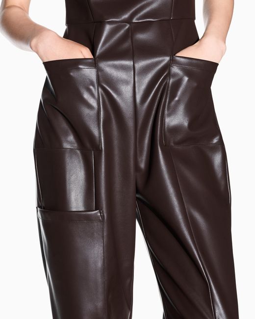 ARMANI EXCHANGE Purple Regular Fit Jumpsuit With Outer Coating And Rib Details