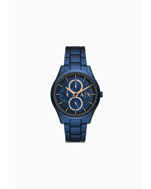 Armani Exchange Blue Steel Strap Watches for men
