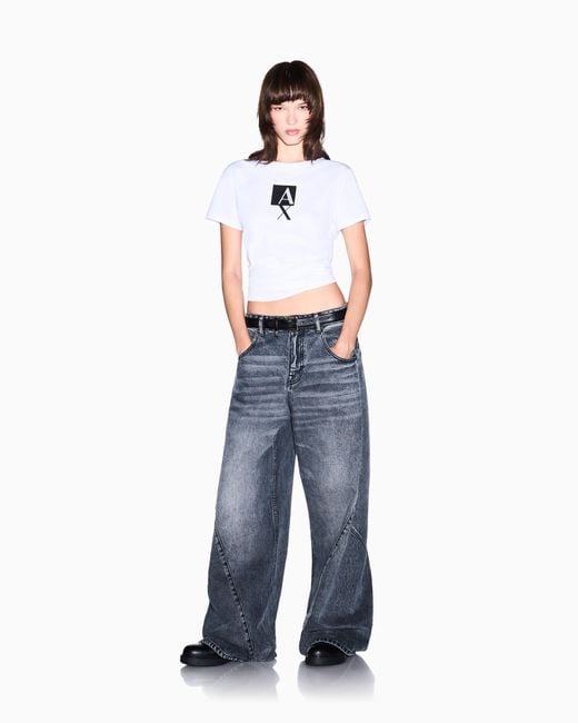 ARMANI EXCHANGE White Regular Fit T-Shirt