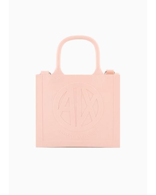 Milky Bag Con Logotipo En Relieve De Material Reciclado Armani Exchange de color Pink