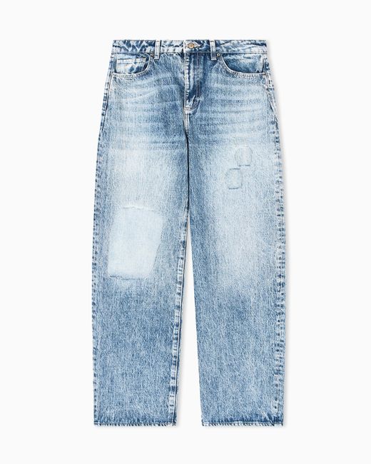 Vaqueros De Corte Relajado Con Efecto Usado Y Rotos ARMANI EXCHANGE de color Blue