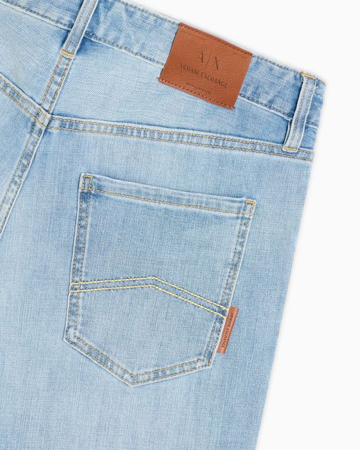 Vaqueros Ajustados J14 En Denim De Algodón Lavado A La Piedra ARMANI EXCHANGE de hombre de color Blue