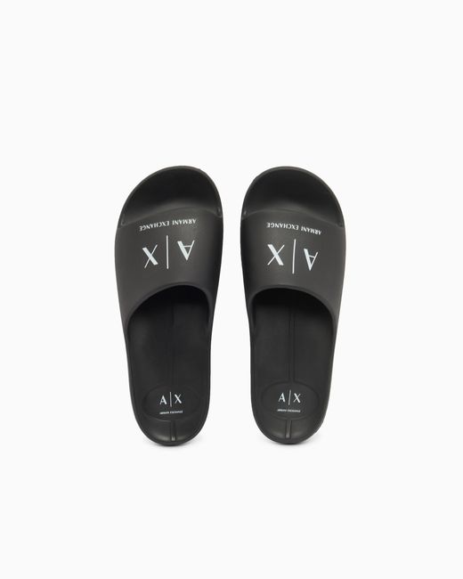 ARMANI EXCHANGE White Slides With Logo for men