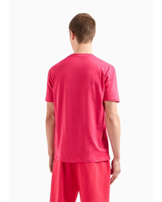 Armani Exchange Pink Regular Fit Jersey T-shirt With Geometric Print for men