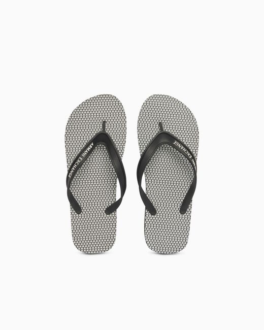 ARMANI EXCHANGE White Pool Flip Flops for men