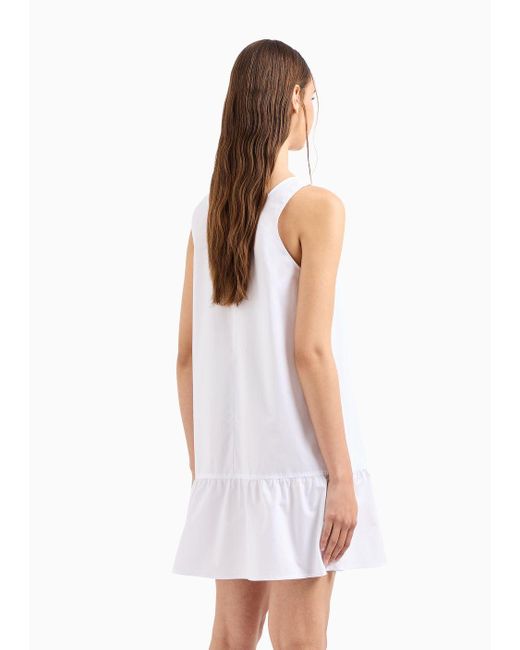 Armani Exchange White Cotton Poplin Tunic Dress