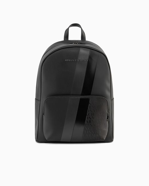 ARMANI EXCHANGE Black Technical Fabric Backpack for men