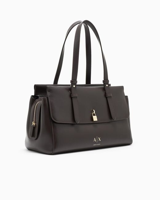 ARMANI EXCHANGE Black Tote Shopping Bag