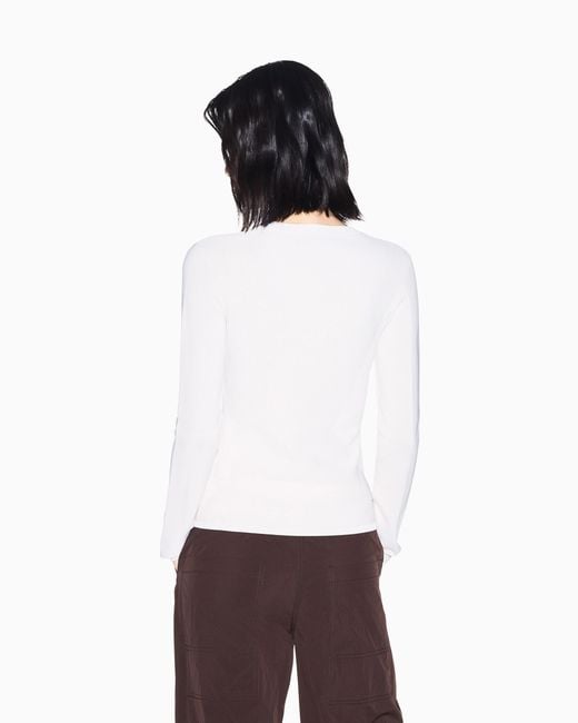 ARMANI EXCHANGE White Regular Fit Pullover Knitted
