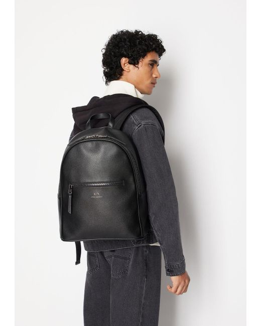 Armani Exchange Blue Matte Backpack for men