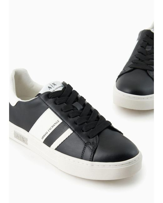 Armani Exchange Black Sneakers With Contrasting Details