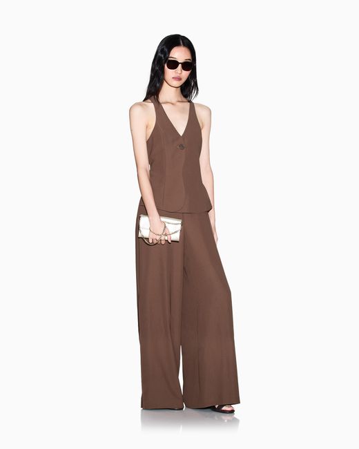 ARMANI EXCHANGE Brown Tracksuit With Vest And Wide-Leg Trousers