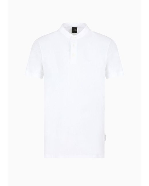 Armani Exchange White Slim Fit Polo Shirt In Asv Organic Cotton for men