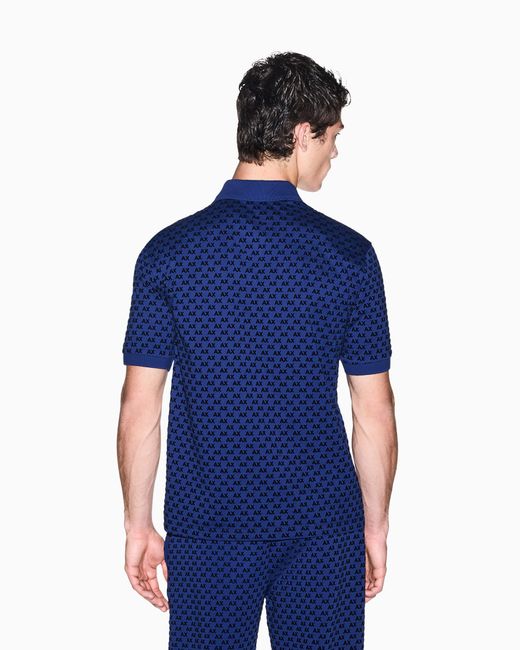 ARMANI EXCHANGE Blue Regular Fit Polo Shirt for men