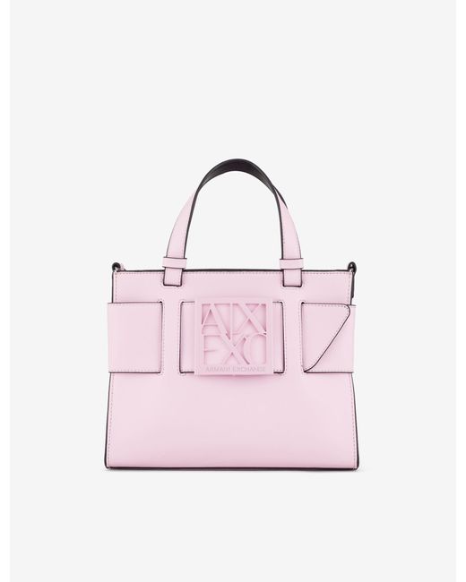 Armani Exchange Medium Tote Bag in Pink | Lyst