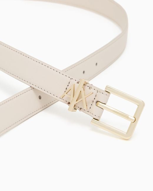 ARMANI EXCHANGE White Tongue Belt