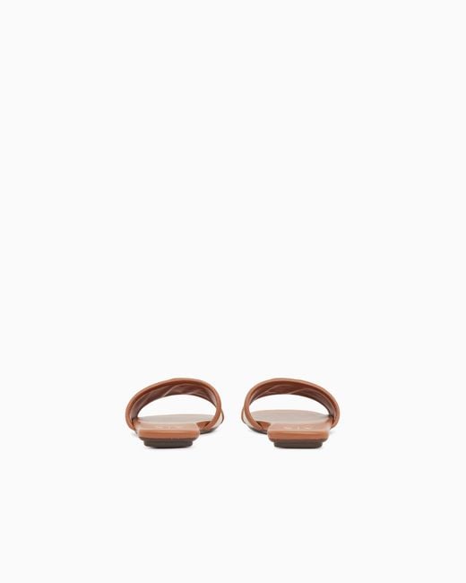 ARMANI EXCHANGE White Flat Sandals