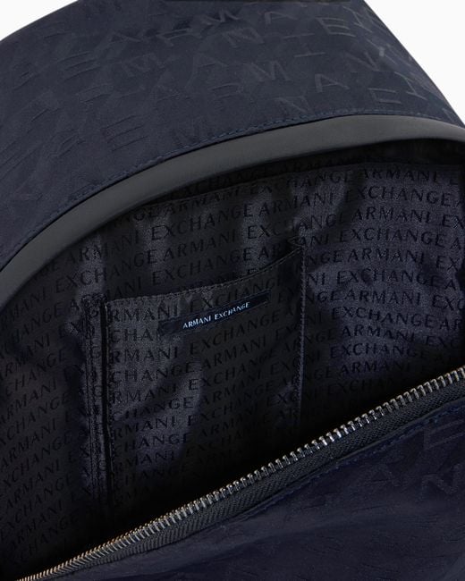 ARMANI EXCHANGE Blue Technical Fabric Backpack for men