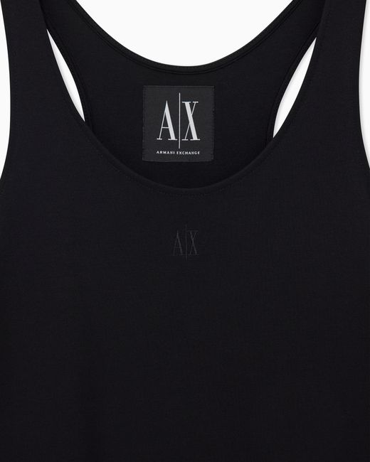 ARMANI EXCHANGE Black Fitted Sleeveless Midi Dress