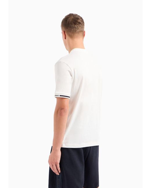 Armani Exchange White Regular Fit T-shirt With Logo Tape for men
