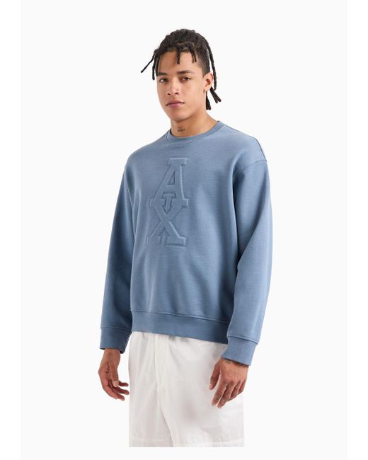 Armani Exchange Blue Sweatshirts Without Hood for men