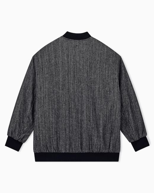 ARMANI EXCHANGE Gray Blouson Jacket Stretch Viscose And Virgin Wool