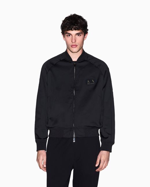 ARMANI EXCHANGE Blue Quilted Full-Zip Down Jacket for men