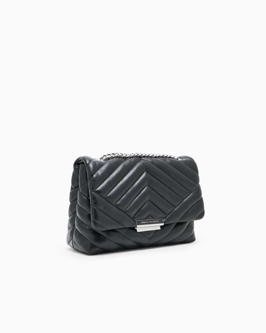 Sac Bandoulière En Matière Matelassée Avec Détails En Métal ARMANI EXCHANGE en coloris Black