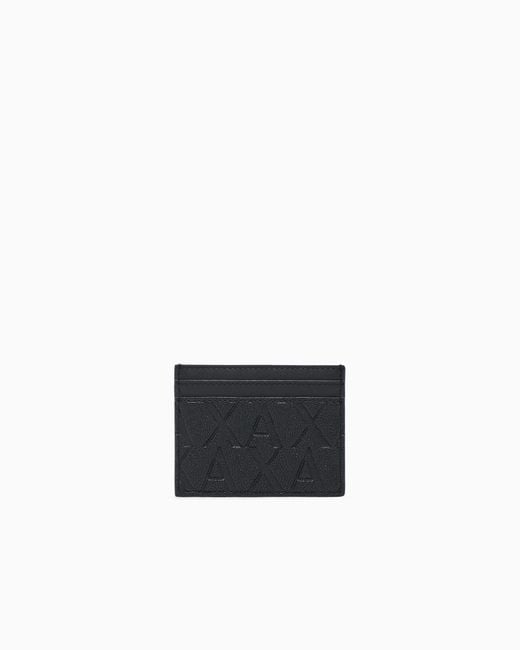 ARMANI EXCHANGE White Card Holder With Logo Texture Money Clip for men