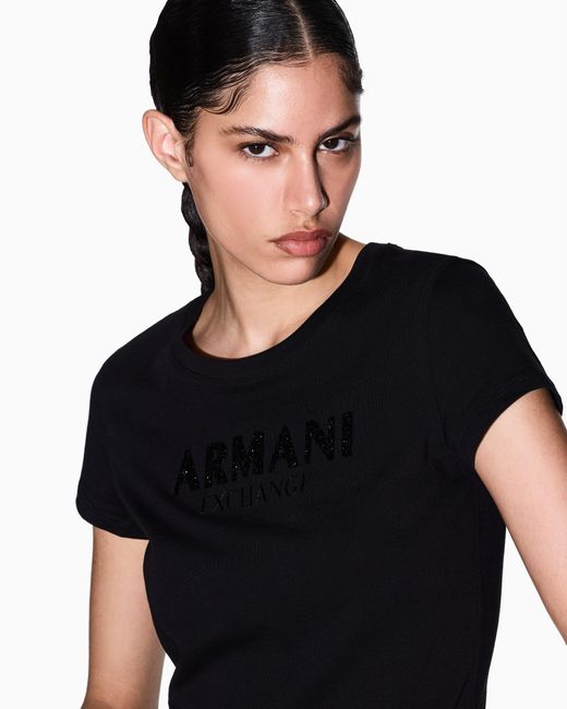 ARMANI EXCHANGE Black Slim Fit T-Shirt