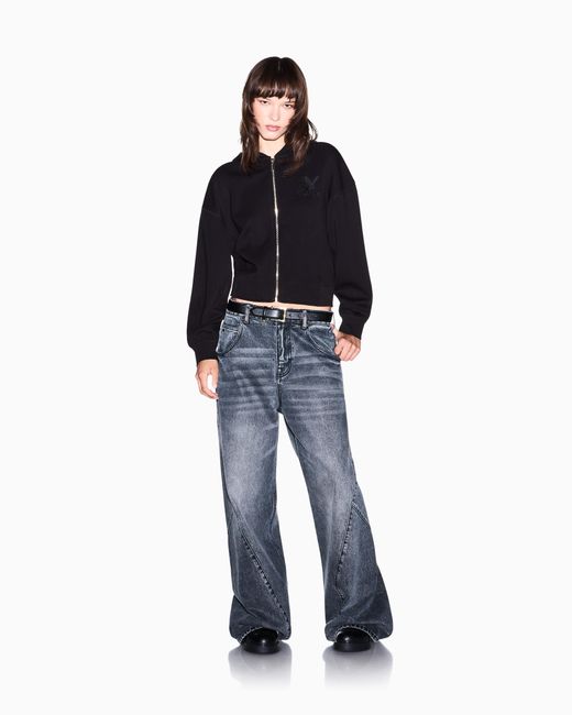 ARMANI EXCHANGE Blue Sweatshirt Stretch Viscose Scuba