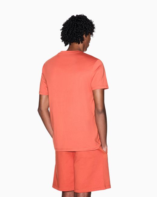 ARMANI EXCHANGE Pink Regular Fit T-Shirt With Logo for men