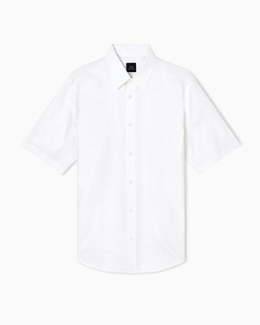 ARMANI EXCHANGE White Short-Sleeve Button-Up Shirt for men