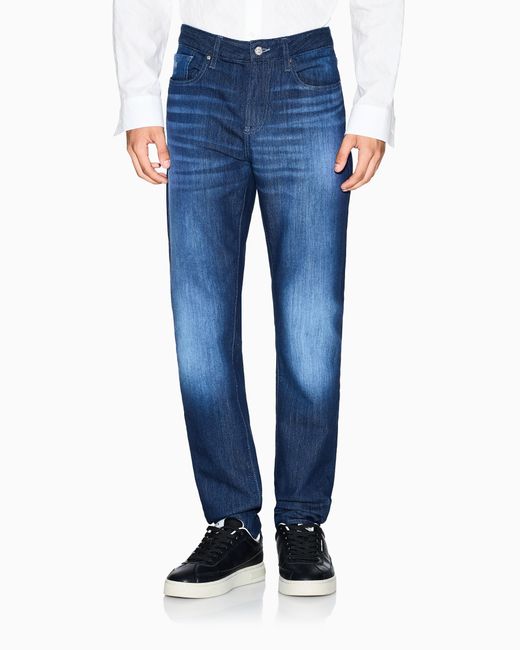 ARMANI EXCHANGE Blue Slim-Fit 5-Pocket Jeans for men