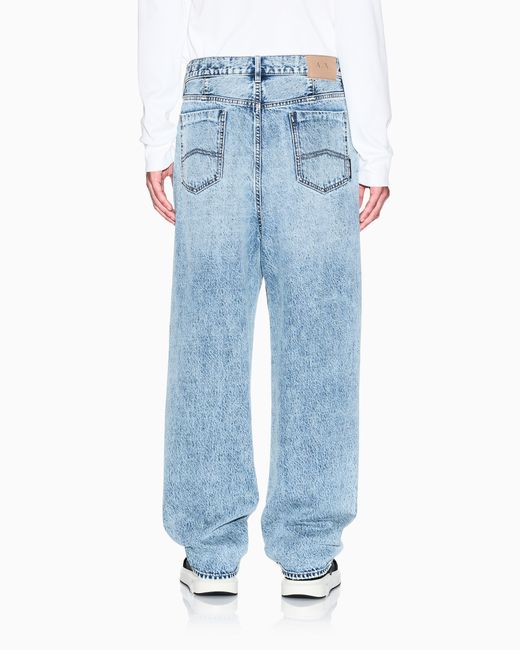 ARMANI EXCHANGE Blue Loose Fit Denim Wash Basic Jeans for men