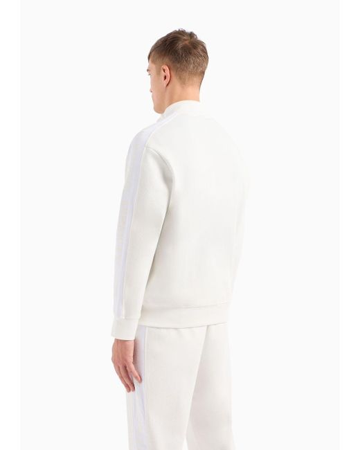 Armani Exchange Gray Full-zip Sweatshirt In Jacquard Jersey for men