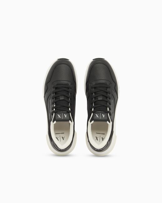 ARMANI EXCHANGE White Technical Fabric Sneakers for men