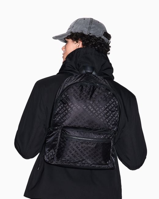 ARMANI EXCHANGE Rucksack Mit Allover-Logo in Black für Herren